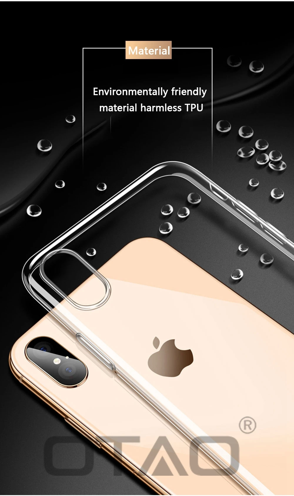 Free Shipping OTAO Ultra Thin Case For iphone XS MAX XR Transparent mobile Phone Case For iPhone X 8 7 6 6s Plus Cover Coque