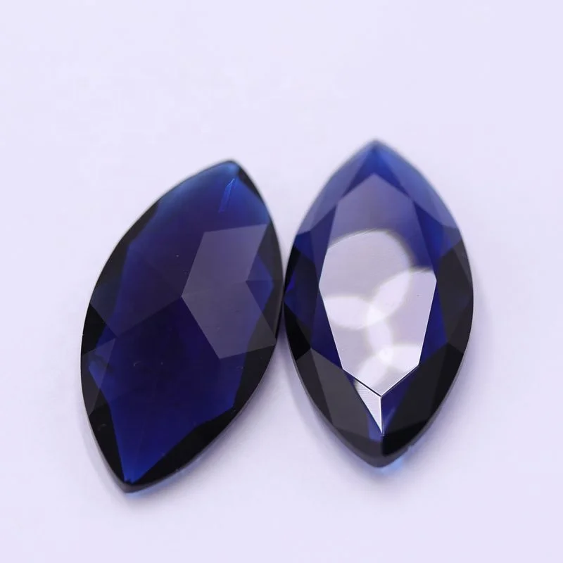 

Redleaf Jewelry Dark blue 21*42mm marquise shape loose synthetic crystal glass gemstones