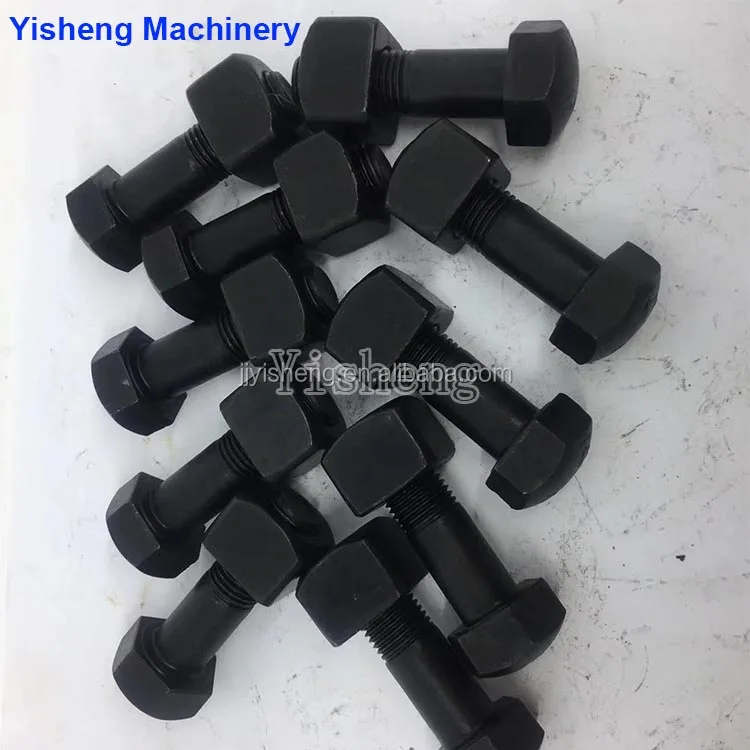 12.9 10.9 Grades Excavator Track Bolt And Nut Excavator Track Pad Bolt