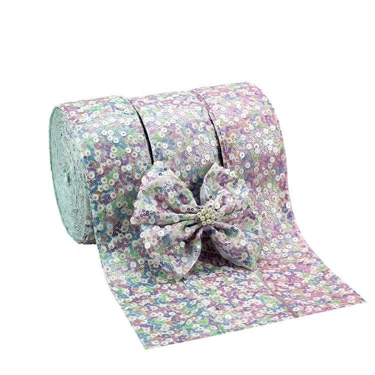 

New Arrival White Pastel Sequin Ribbon Softball Cheer Bow 3 Inch Roll Sequin Ribbons
