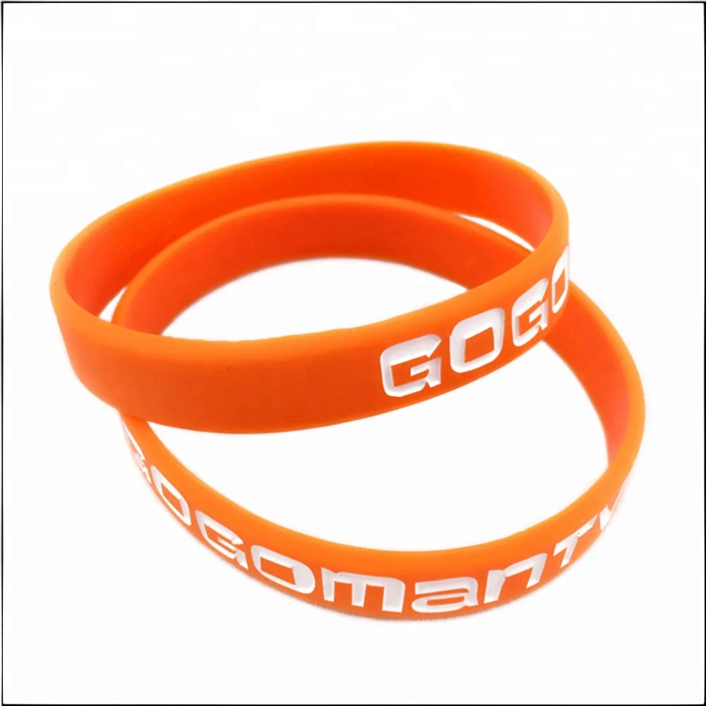 

50pcs Oranged Debossed GOGOMan TV Silicone Rubber Wristband, Orange