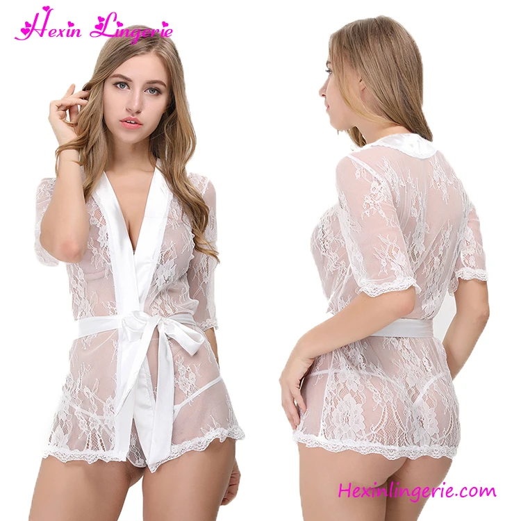 

Free Shipping US Warehouse Big discount transparent white hot baby-doll fat women dress sexy pajamas, N/a