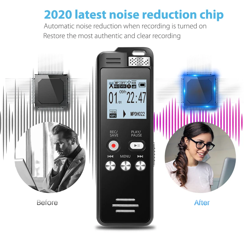 Aomago 128gb Sound Audio Recorder Line In Recording Slim Portable