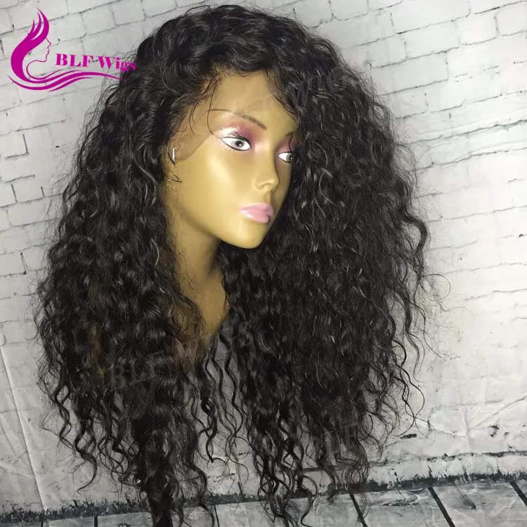 

Natural Black Color Full Lace Wig Virgin Malaysian Hair Curly Human Hair Wigs for Black Women