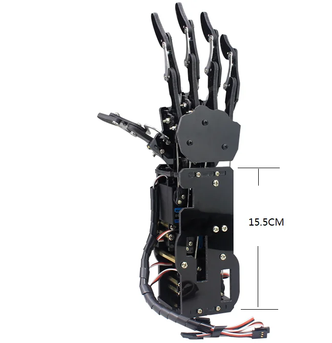 Robot humanoide cinco dedos antropomórfico mano izquierda con Servo Para Robot Hazlo tú mismo 
