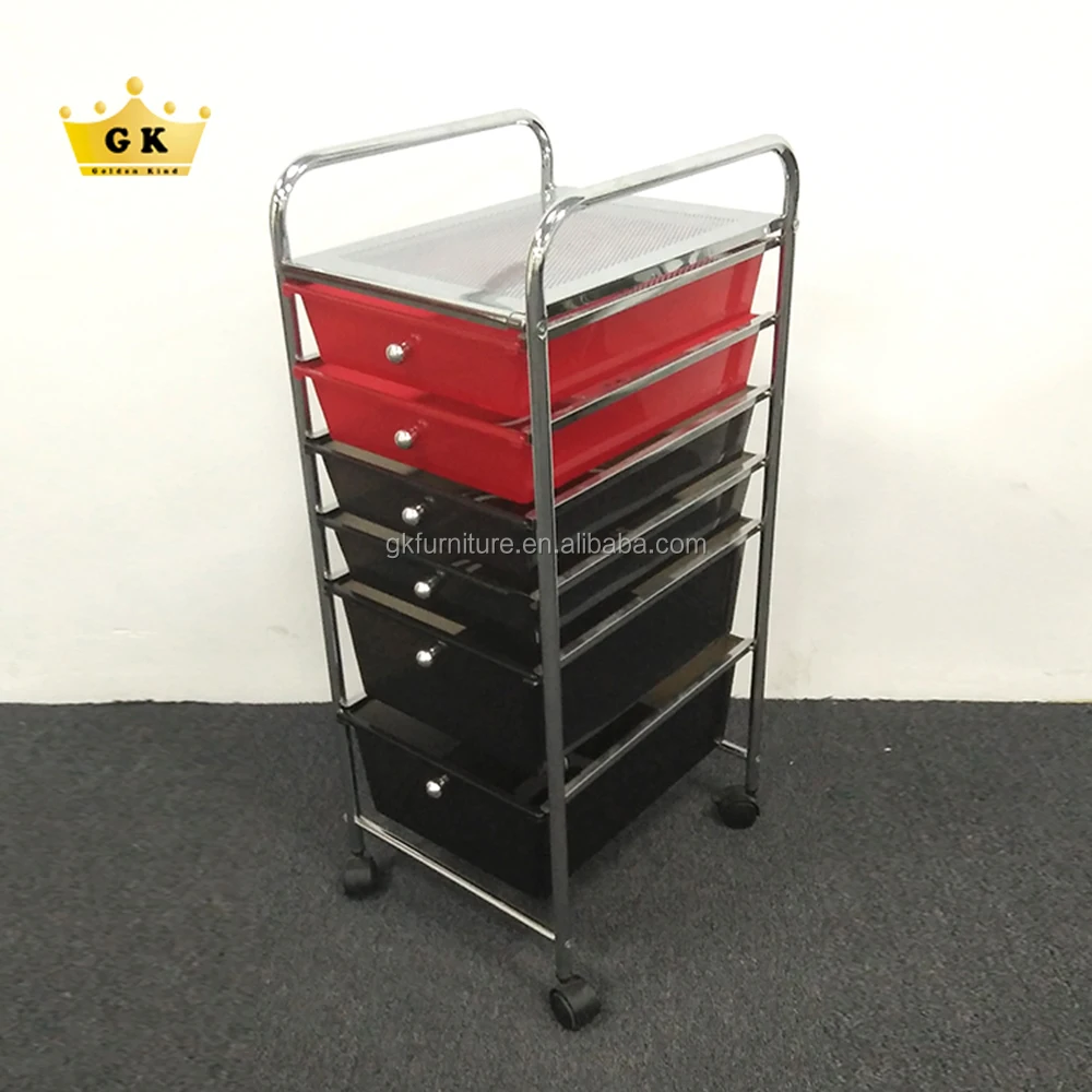 Tatkraft Kamilla Bathroom Trolley 6 Drawers Chrome Plated Steel