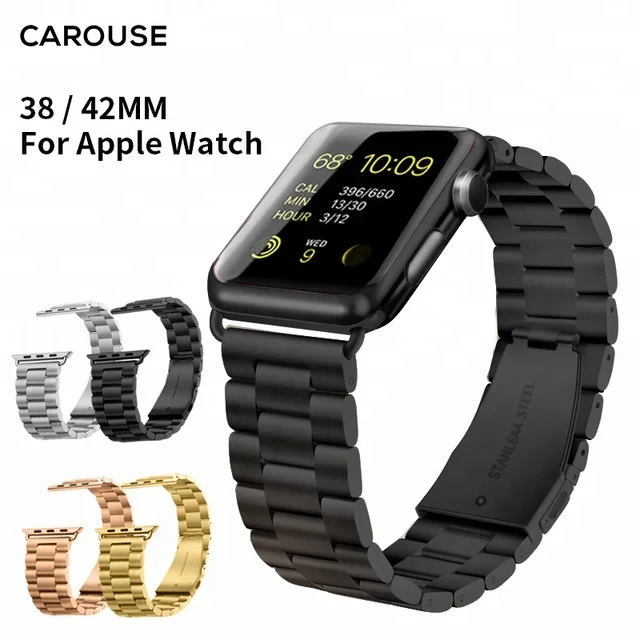 

38mm 42mm quick release buckle 304 stainless steel apple watch band, Silver/ black/ gold/ rose gold