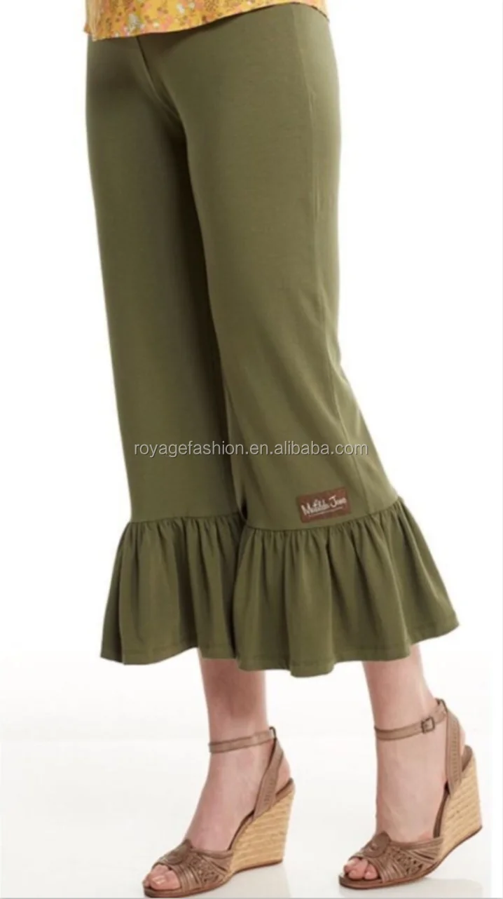 plus size ruffle bottom pants