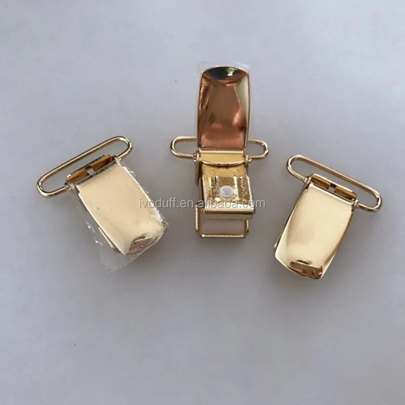 

suspender clips 25mm Gold Suspender Clips with Plastic Teeth