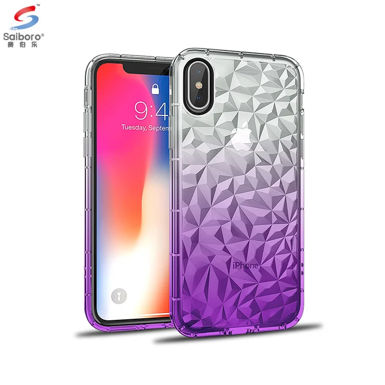 

Gradient color 3d diamond air bag wholesale mobile phone accessories case for iphone 8 plus, Colors