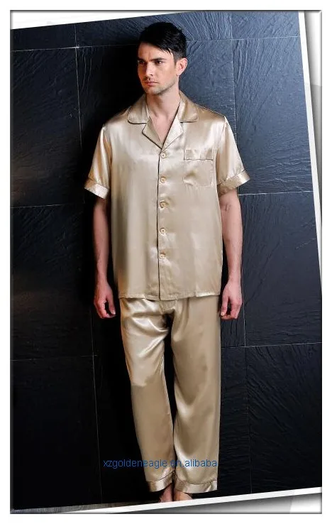 Men's 100% Silk Sleeping Pajamas silk sleepwear
