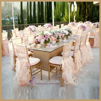 C009e Fancy Curly Willow Ruffled Organza Banquet Wedding Chair