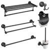 ORB metal bathroom hardware set zinc stainless steel material black 6 pieces bathroom accessories set