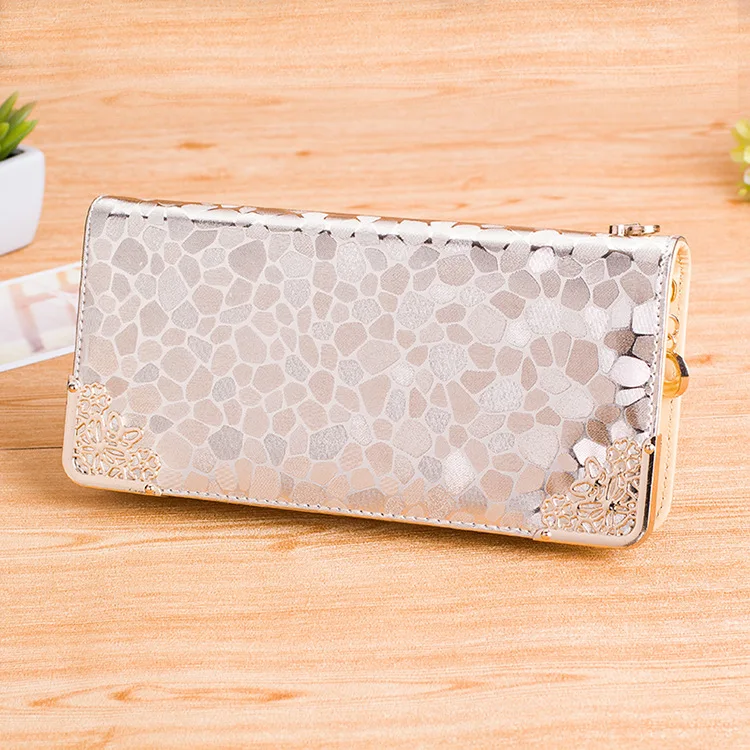 

Stone Pattern Veins sequins PU ladies fashion long zipper clutch wallet Women, Multi