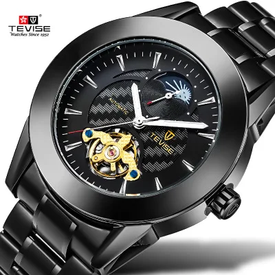 

Tevise Brand For 2018Men's Automatic Mechanical Tourbillon Watch With A Multiple Time Zone Luminous Waterproof Function, Any color are optional