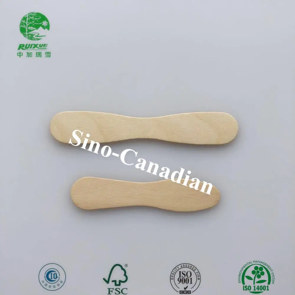 
94mm birch wood ice cream stick spoon with printed logo 