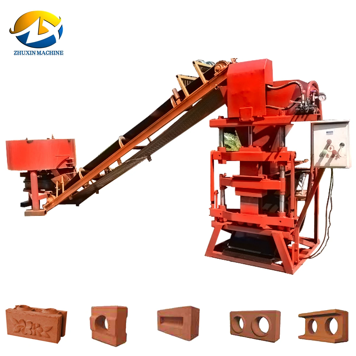 Zx 210 Electric Clay Hallow Block 2 Stage Vacuum Extruder Machine In