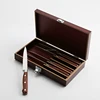 Set of 6 pcs Stainless Steel Serrated Blade Steak Knife with Color wood Handle and Gift box