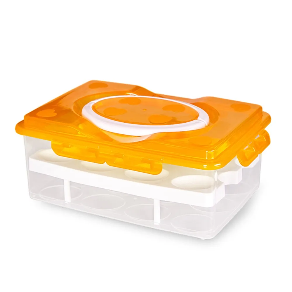 Hotsale Double-deck Plastic Egg Tray Box With Handle