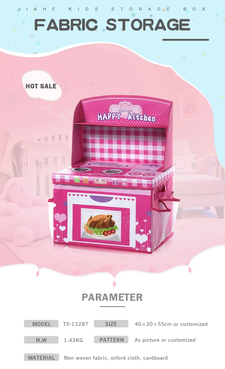 Factory Collapsible Non Woven Kids Foldable Toy Fabric Storage Box With