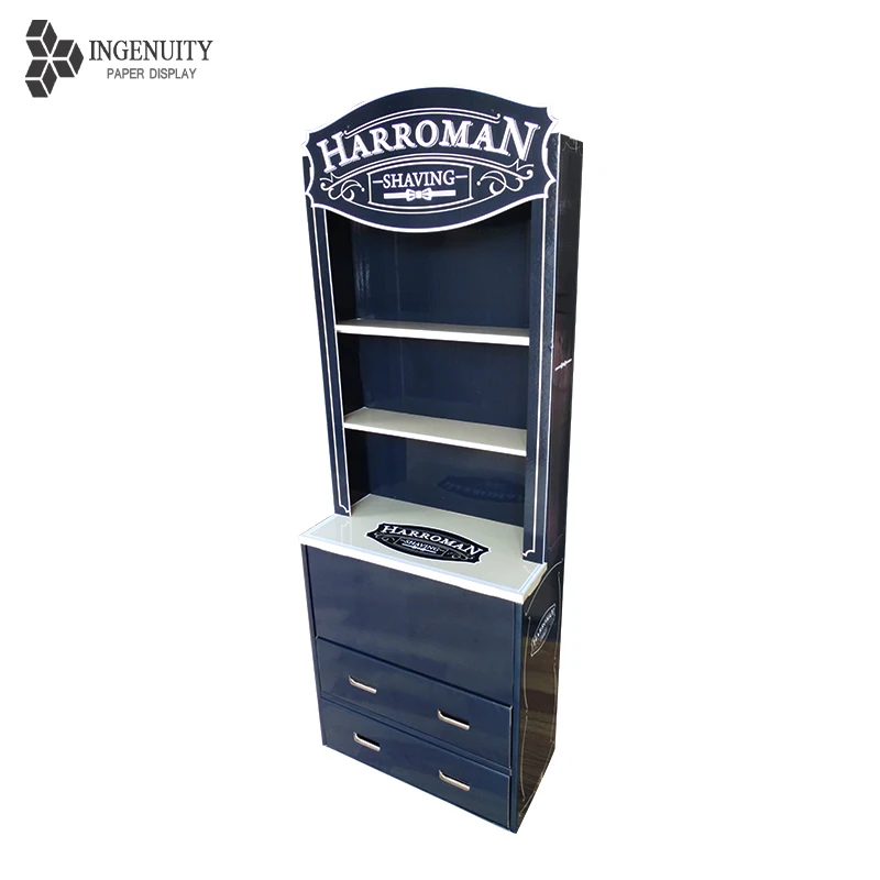 Paper Cabinet Display Stand Personal Care Products Custom Standee