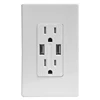 Shanghai Linsky GFCI USB outlet 110V/220V 20A input 5.0A Dual USB socket with screwless /screw wall plate