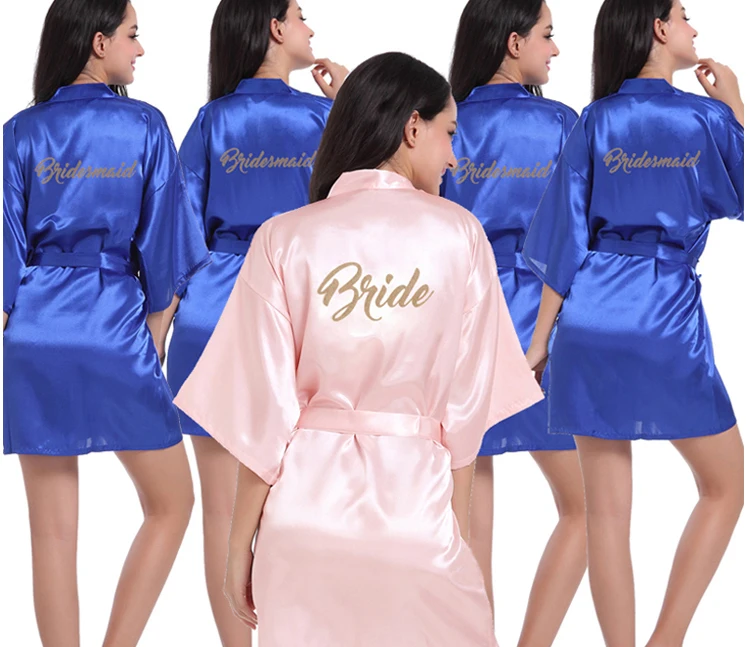 

Cheap 12 stock colors kimono collar sexy wedding party women bride/bridesmaid robes, White/black/red/blue/purple/champange