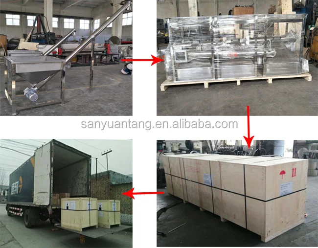 Stainless steel screw conveyor with hopper for powder / sand / grain conveyor