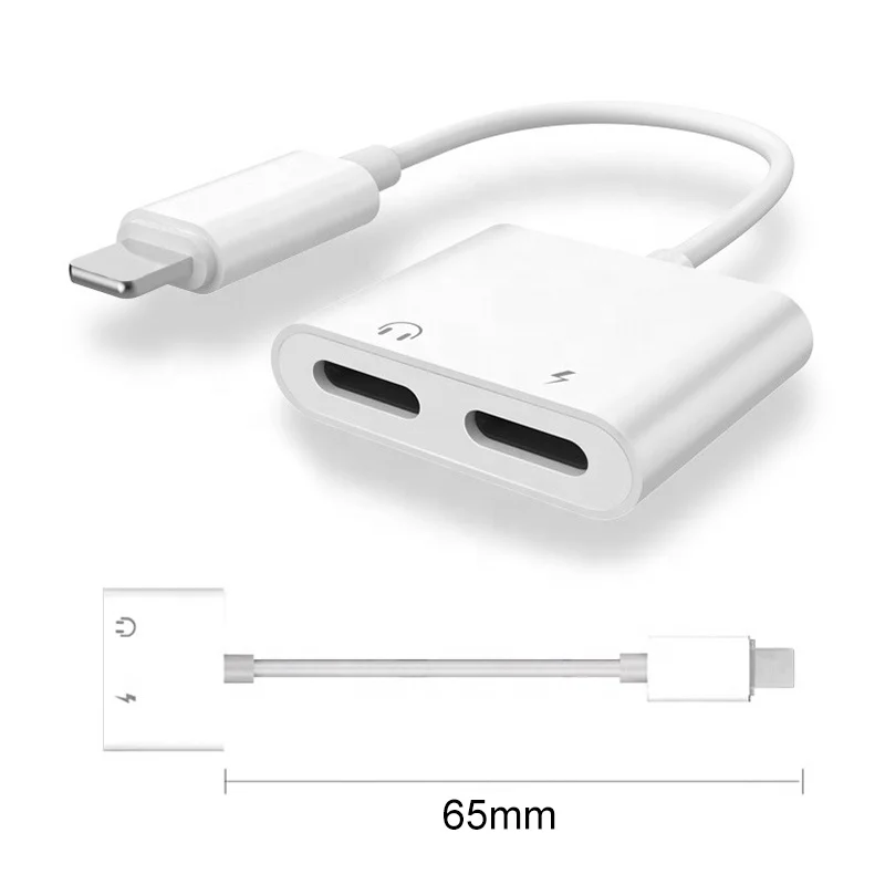 Audio Adapter Charger Cable For iPhone X 8 Dual Headphone Aux cable Converter For iPhone 10 Charging Splitter