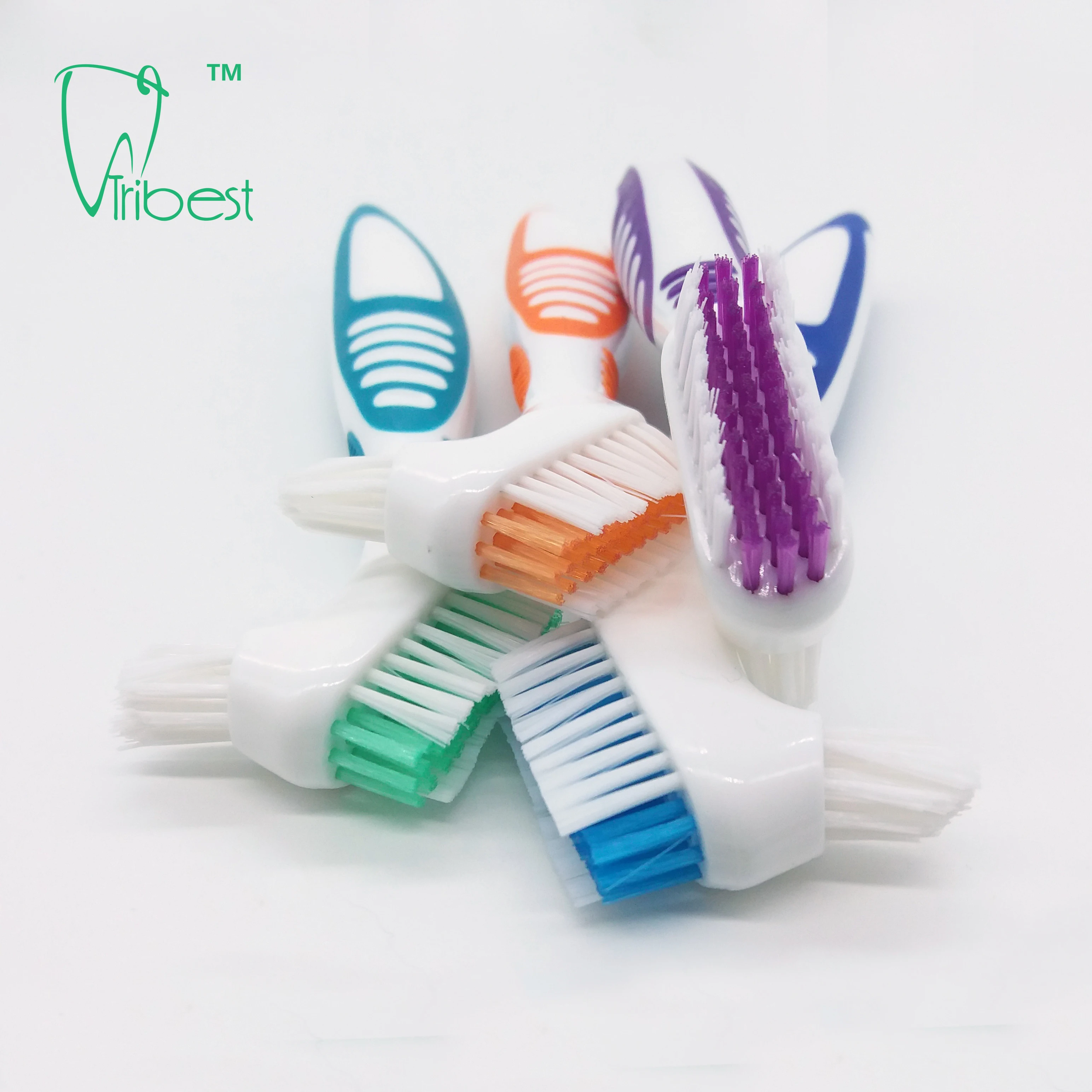 

Denture toothbrush, Blue;green;purple;orange