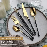 

Gold plated Cutlery Mirror Polish spoon and fork set cutlery stainless steel with round chopsticks