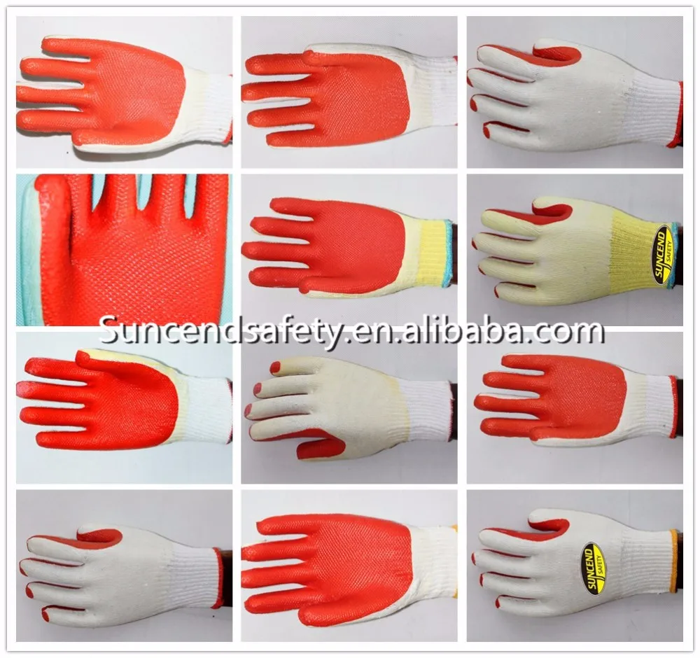 Suncend Cheap Oil Resistant Bleached White Cotton Knit Red Rubber