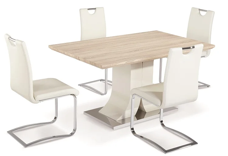 colorful PU leather and metal tube chrome dining room chair