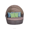 Hot Sale Rattan Beach Sunbed Outdoor Round Poolside Sunbed With Canopy