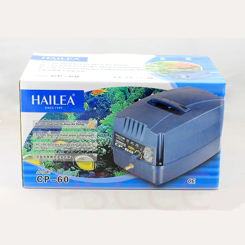 

HAILEA CP-60 Portable mini air compressor, aquarium water tank aerator,silent,adjustable flow rate.Indoor fish tank oxygen pump