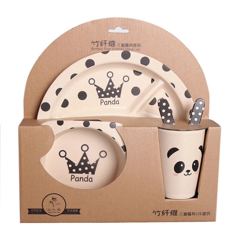 

eco friendly biodegradable plate set china bamboo fiber dinner set for kids