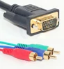 Free sample Premium VGA To 3RCA Cable vga male to 3 rca male cable Black PVC VGA to Audio Cable