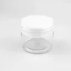 50ml wholesale plain round small aluminum tin with clear plastic bottle for metal tin tea containers with custom silk screscreen