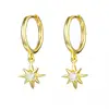 Women's Luxury Jewelry 925 Sterling Silver Cute Cartilage Hoops Mini Star Huggie Hoop Earrings