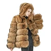 2019 Style Super Warm Winter Fluffy Raccoon Fur Coat Sex Custom High Quality Fur Hood Coat Overcoat Women Racoon Fur Coat