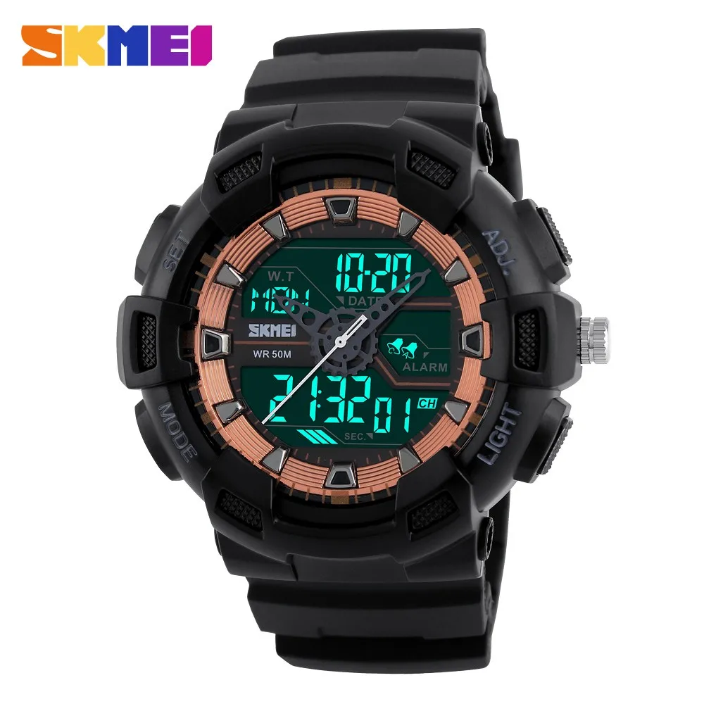 

SKMEI 1189 Sport watch Dual Time Digital Watches Men 2018 Relogio Digital Chronograph Waterproof Men's LED Military Clock Hour