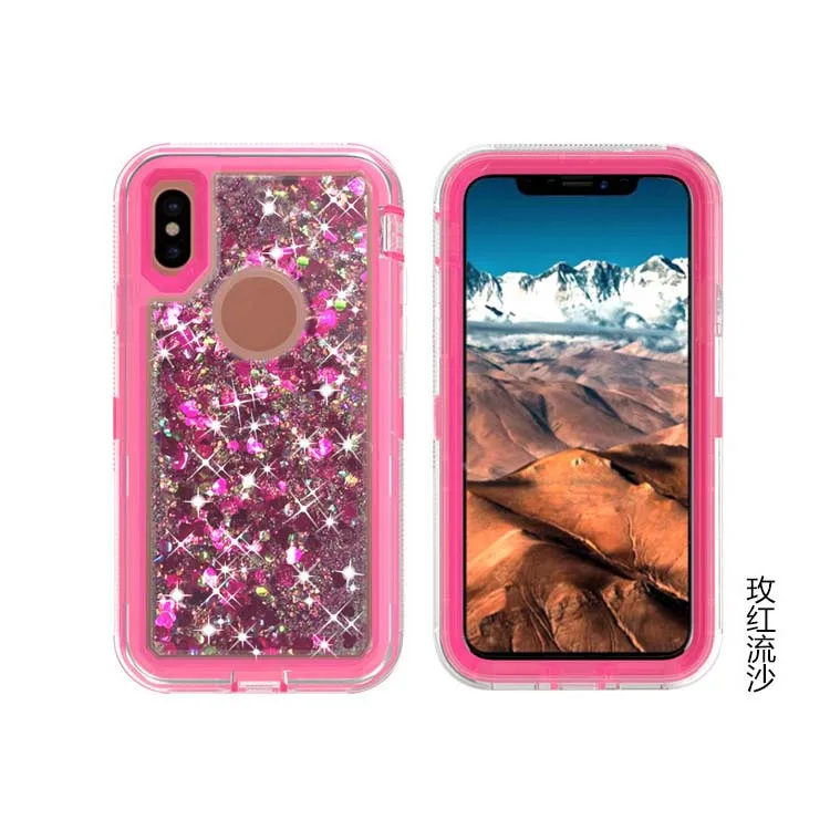 

Bling Bling Moving Star Liquid Mobile Case For Apple iPhone XS Max Shiny Glitter Cell Phone Cover For iPhone Quicksand Case