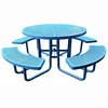Classic Round Steel Picnic Table with punched steel table top and seat pan