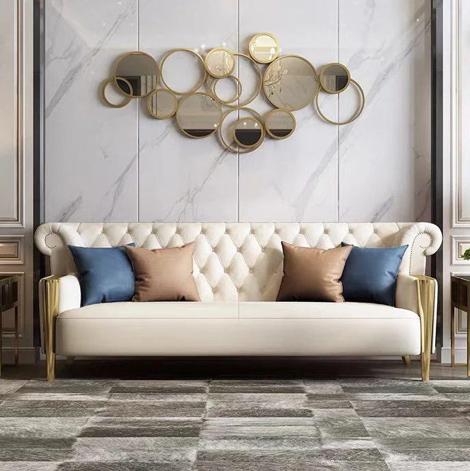 
Designer European Style Modern Luxury Living Room Home Furniture 3 Seater Leather Sofas sets Iitalian Velvet Couch  (62207124142)