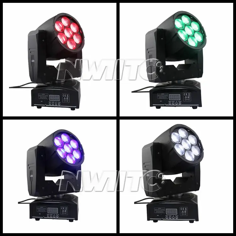 Dj party dmx 7x12w mini rgbw 4in1 zoom wash led moving head light