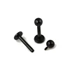 Titanium Black Anodized Internally Threaded Labret Tragus Ear Stud Jewelry Titanium