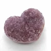 Loose Really Purple Gemstones Amethyst Heart Shape Crystal Leave Messages