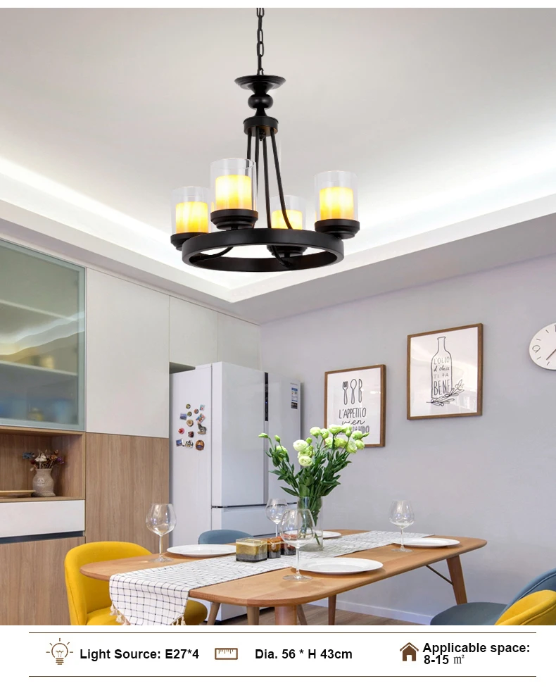 110-220V E27 4 6 8 10 heads glass lampshade marble cover American decor dinning room table pendant light chandelier