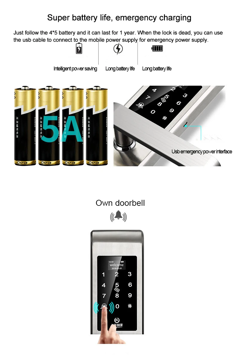 New Electronic Cheap Biometric House Fingerprint Door Lock Keyless Password Digital Intelligent Fingerprint Cabinet lock