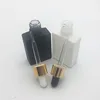 square frosted white black essential oil e juice 30 ml glass dropper bottles